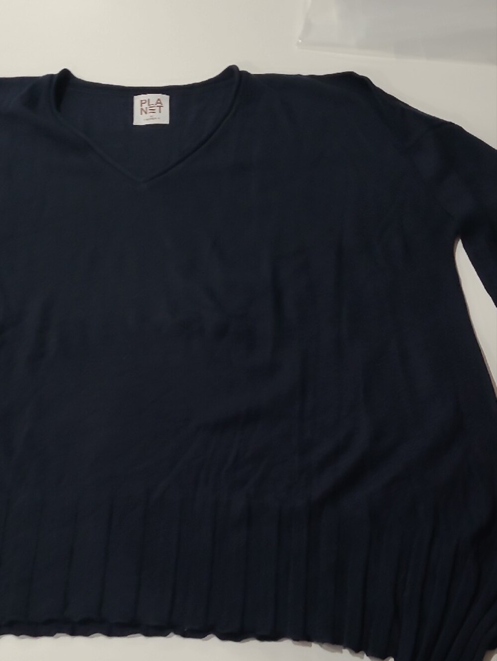 Planet Navy V-Neck Women's Sweater - Picture 11 of 14